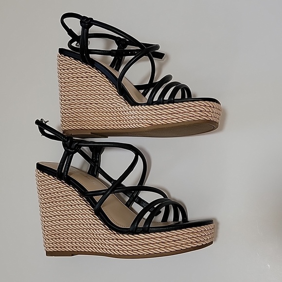 NWOT Marc Fisher Espadrille Wedge Sandals Black Sz: 6 - Picture 5 of 10